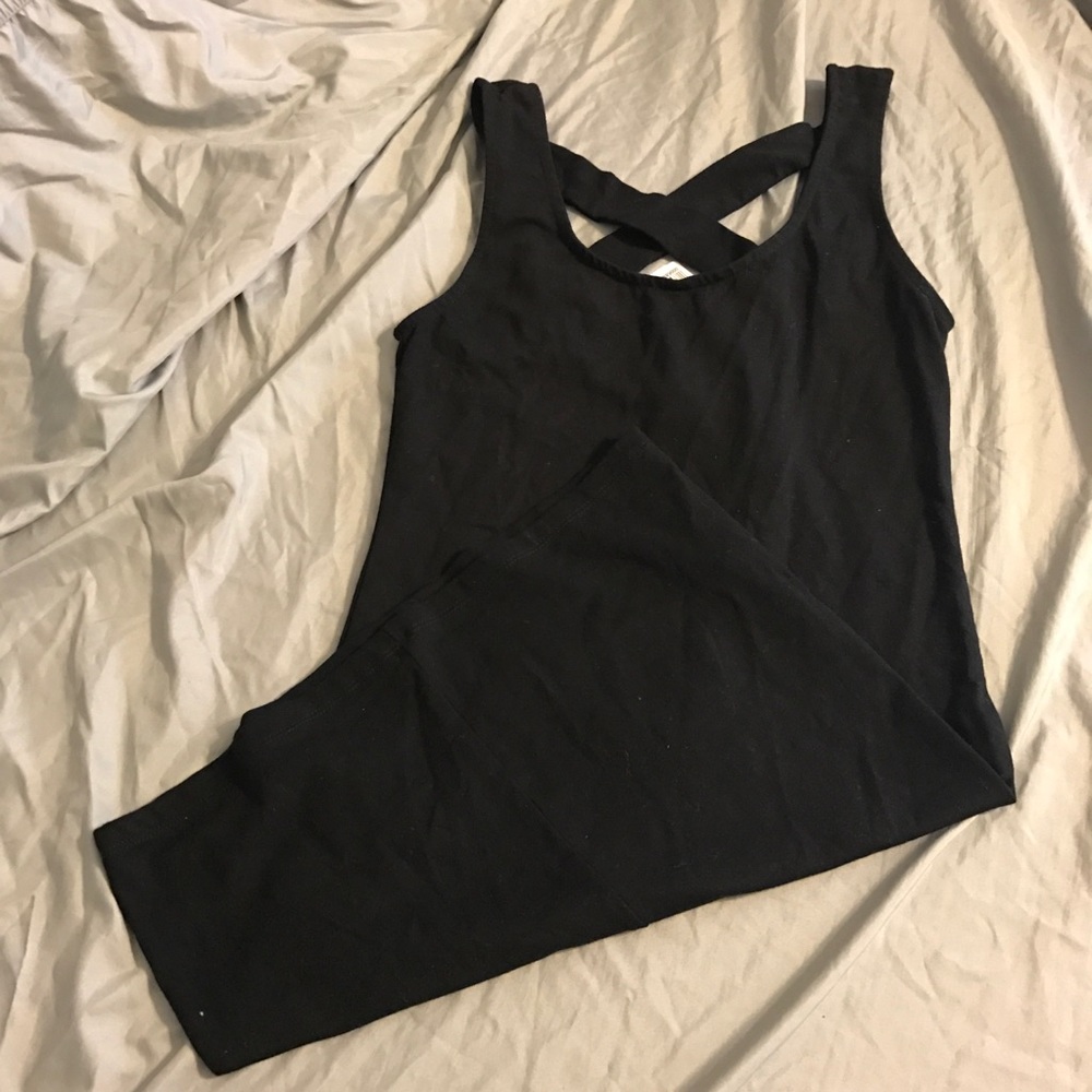 F21 Black Cross Back Cotton Mini Dress